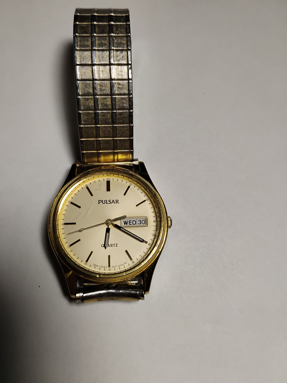 Pulsar Men's Gold-Tone Quartz Watch with Silver Band